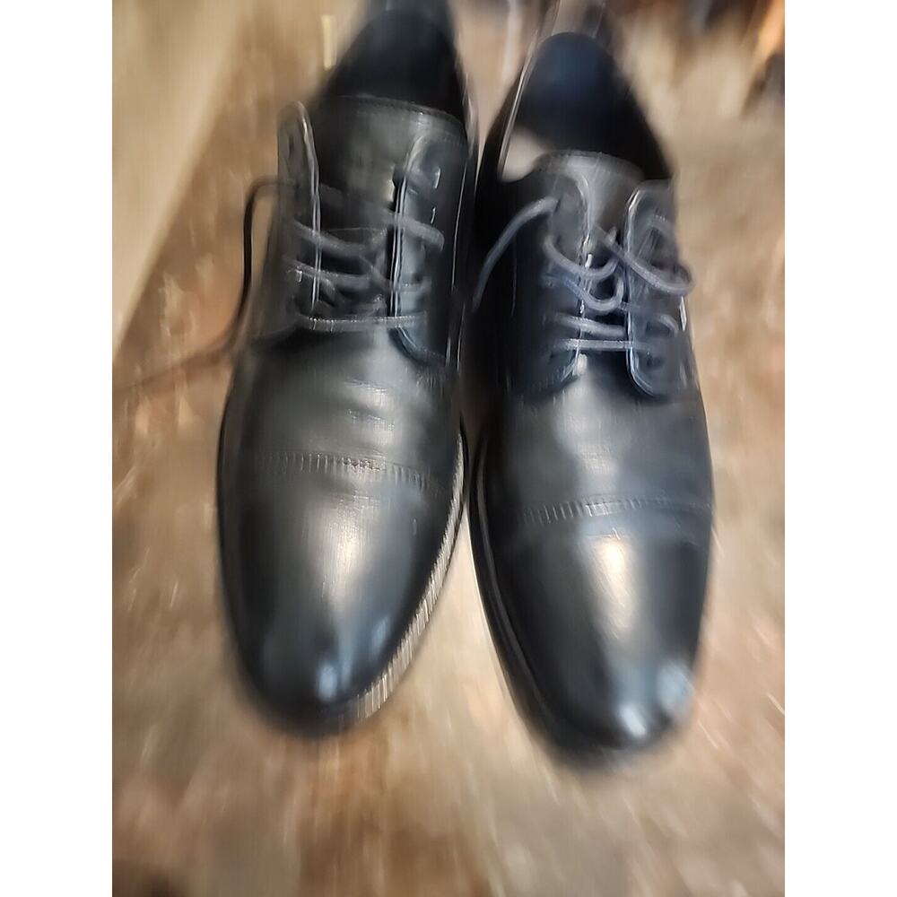 A Testoni Men Oxford Dress Shoe Black Leather 13M